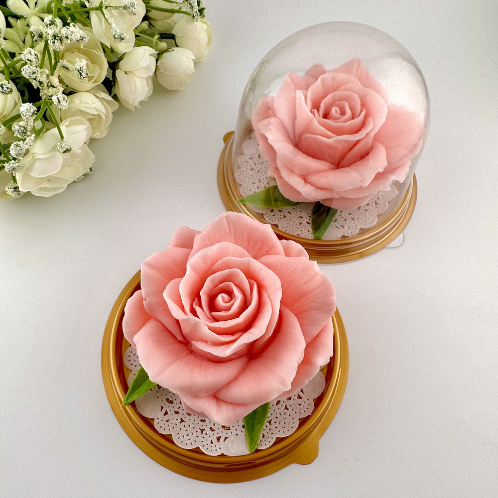 Подарочный набор мыла "Роза розовая" в куполе - 2 шт. / Мир Мыла  #1