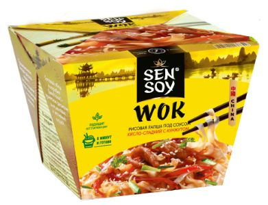 Sen Soy Рисовая лапша под Китайским соусом WOK 1500г (125г х 12 шт)  #1