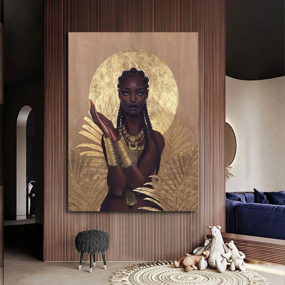Картина с девушкой негритянкой, Богиня, 60х80 см. #1