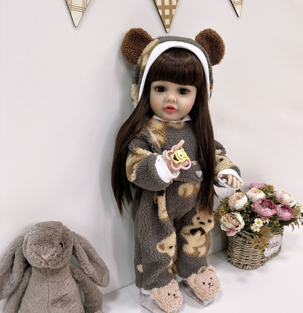Кукла Реборн девочка Машуля(силиконовая) 55см/ Реалистичная кукла  #1