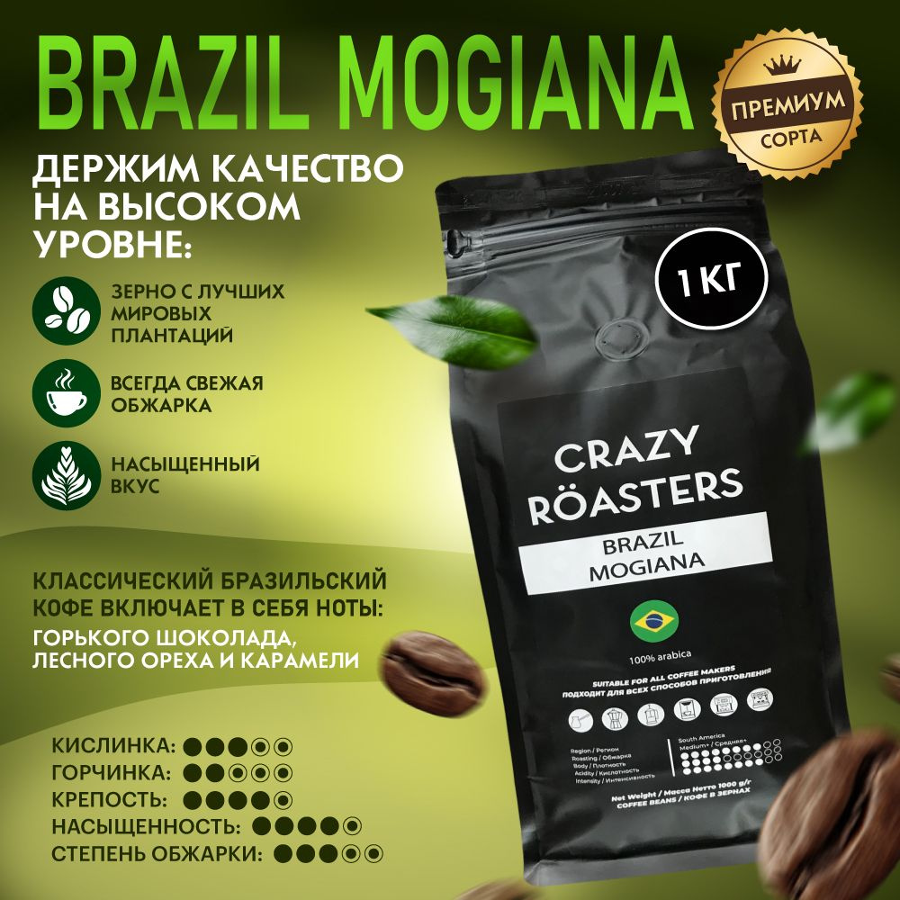 Кофе в зернах Crazy Roasters Brazil Mogiana, 1 кг #1