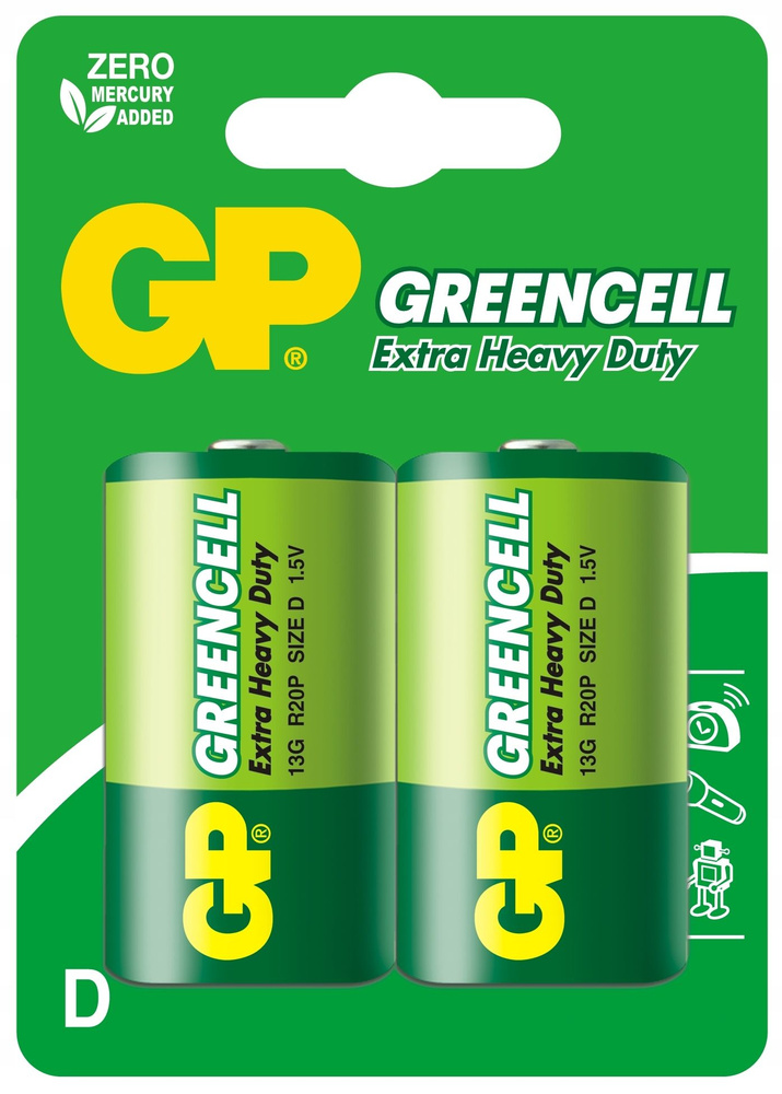 Батарейка GP R20 / D Greencell - 2 шт. #1