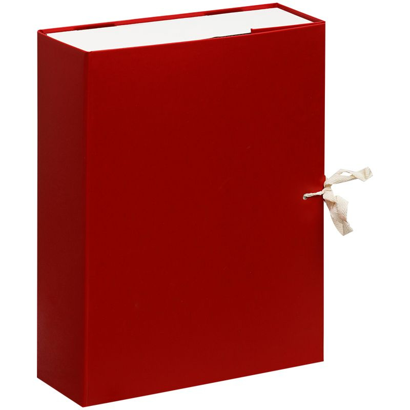 Короб архивный с завязками разборный, БВ, 80мм, красный, клапан МГК  #1