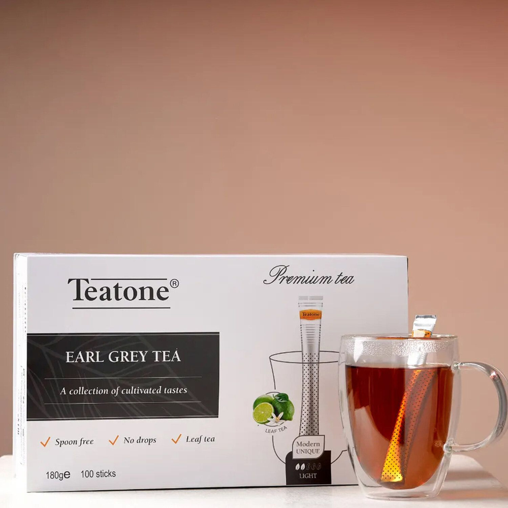 Чай TEATONE черный с ароматом бергамота, 100 стиков по 1,8 г, 64 #1