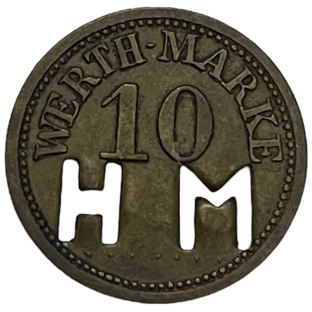 Германия (Веймарская Республика) Лейпциг 10 пфеннигов 1920 г. (Ценная марка HM)  #1
