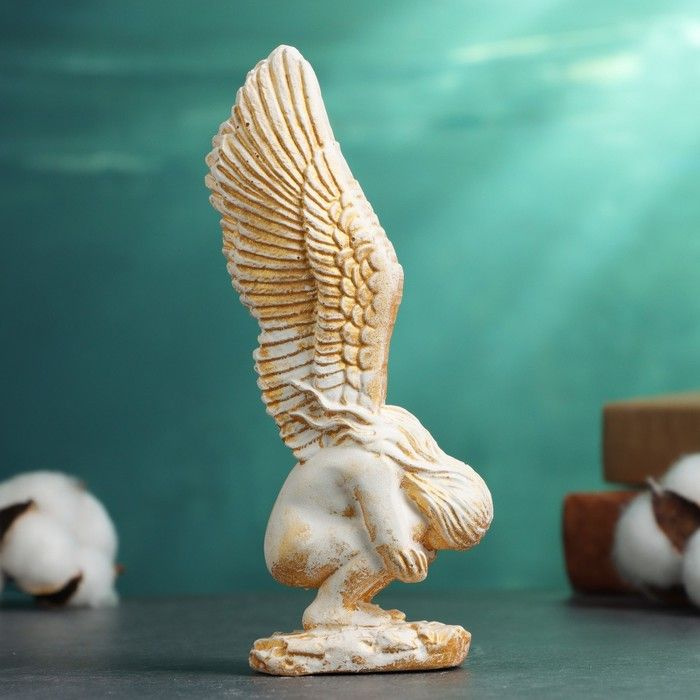 Декоративная фигурка Хорошие сувениры "Девушка Ангел" 15х8х6 см, цвет позолота  #1