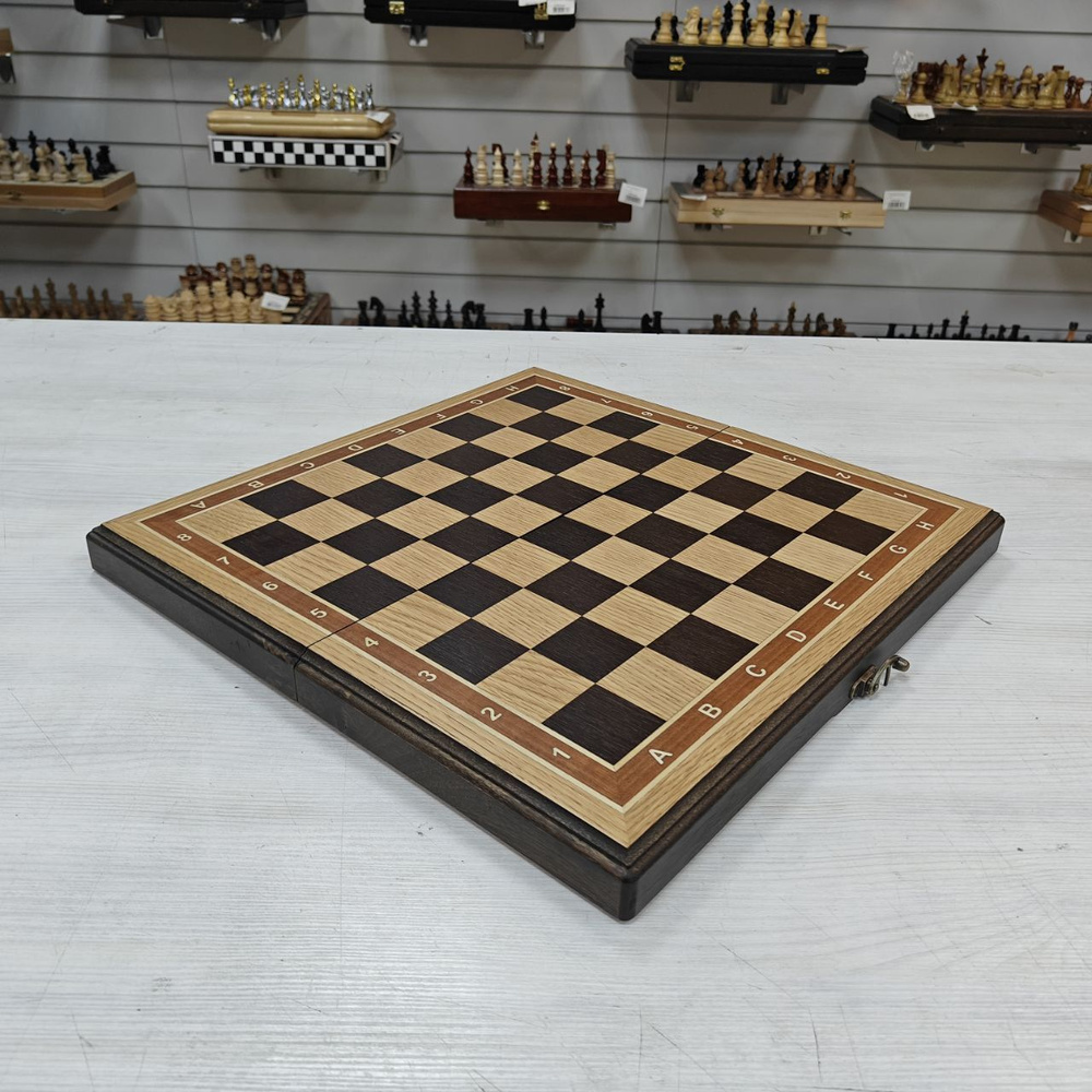Шахматная доска складная Турнирная из дуба 40 см без фигур  #1