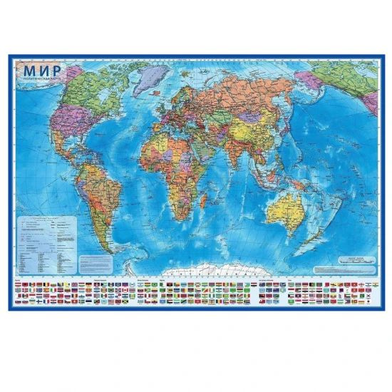 Карта настенная, Мира, политическая, 1:32 000 000, 70*101 см, интерактивная 3D, 1 шт. в заказе  #1