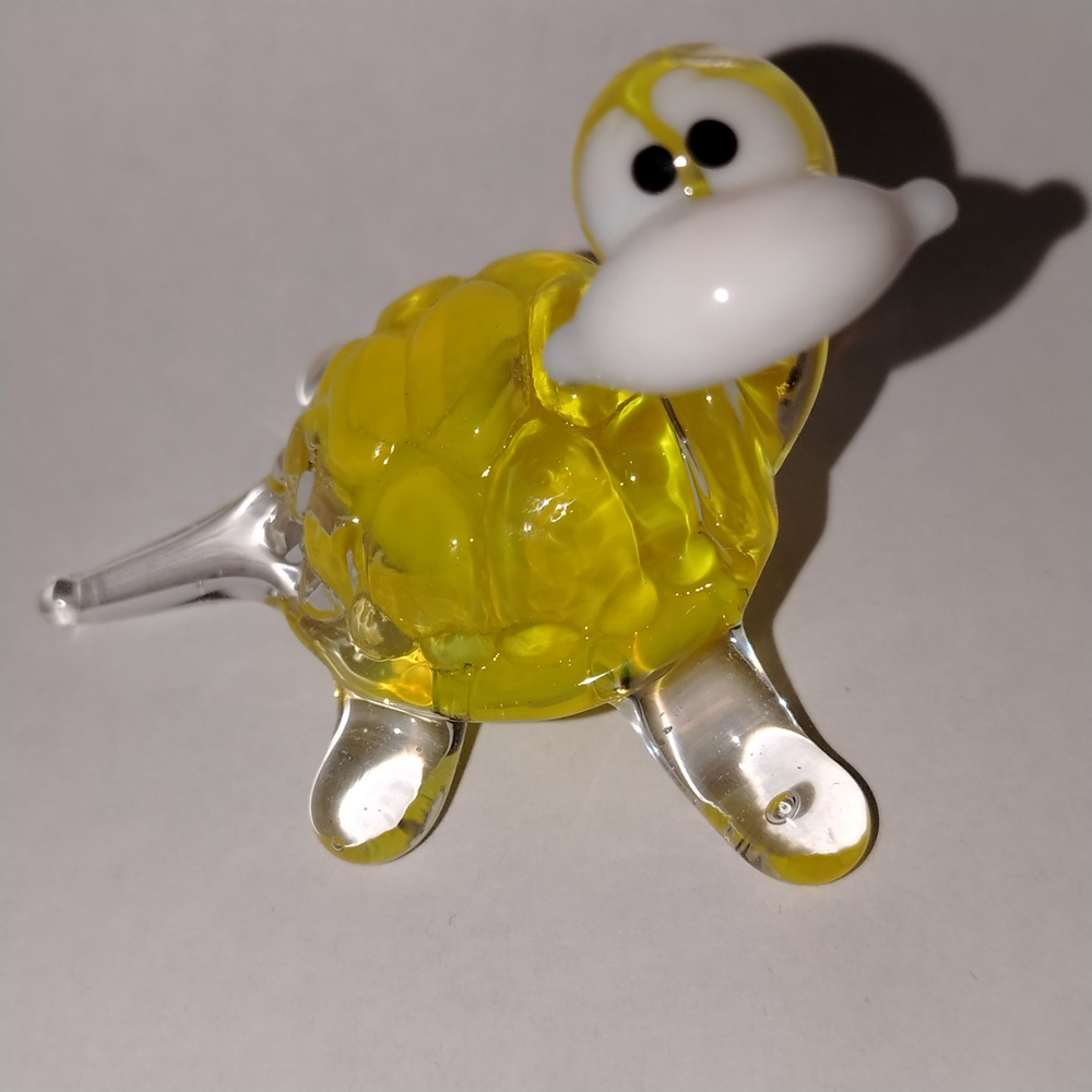 Фигурка стеклянная "Черепаха" Жёлтая. К33 #1