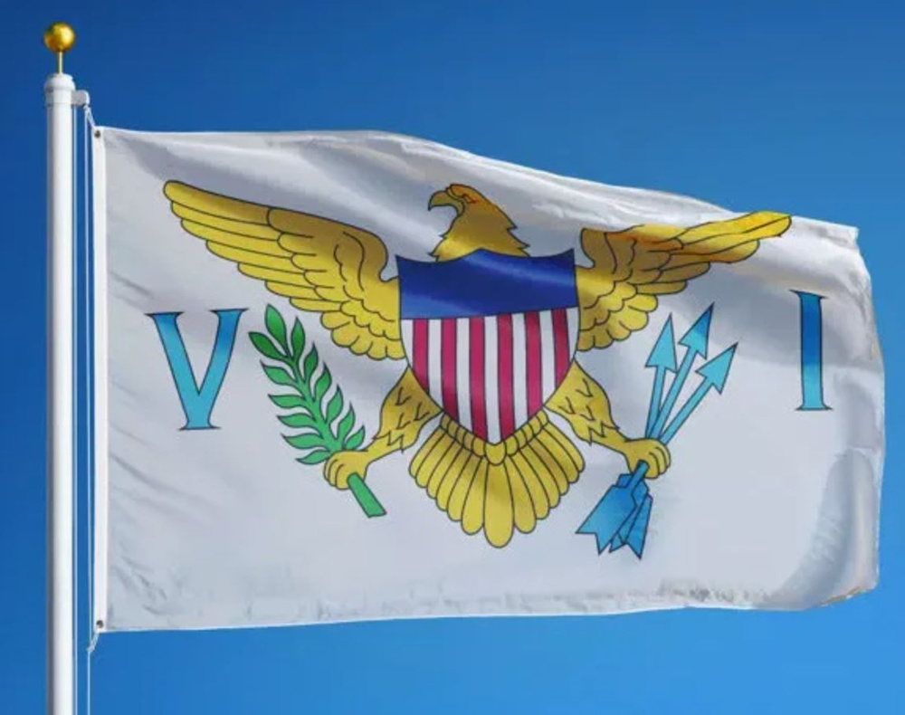 Флаг Американских Виргинских островов 80х120 см с люверсами  #1
