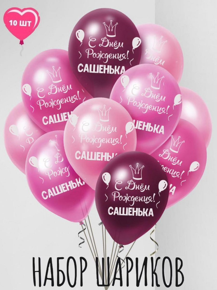 Именные воздушные шары на день рождения Сашенька #1