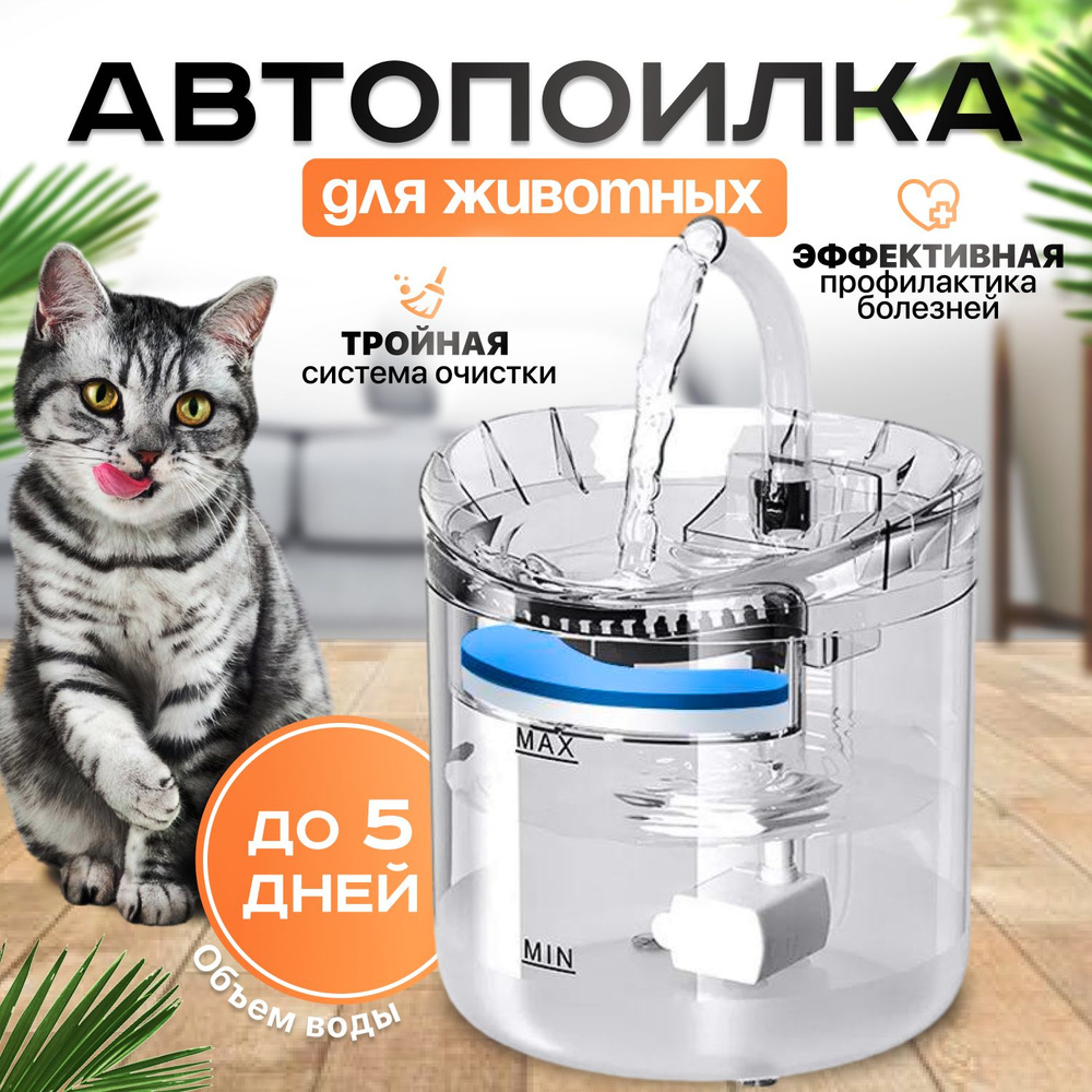 Поилка для кошек фонтан и для собак DASDORRIO автоматическая - купить с ...