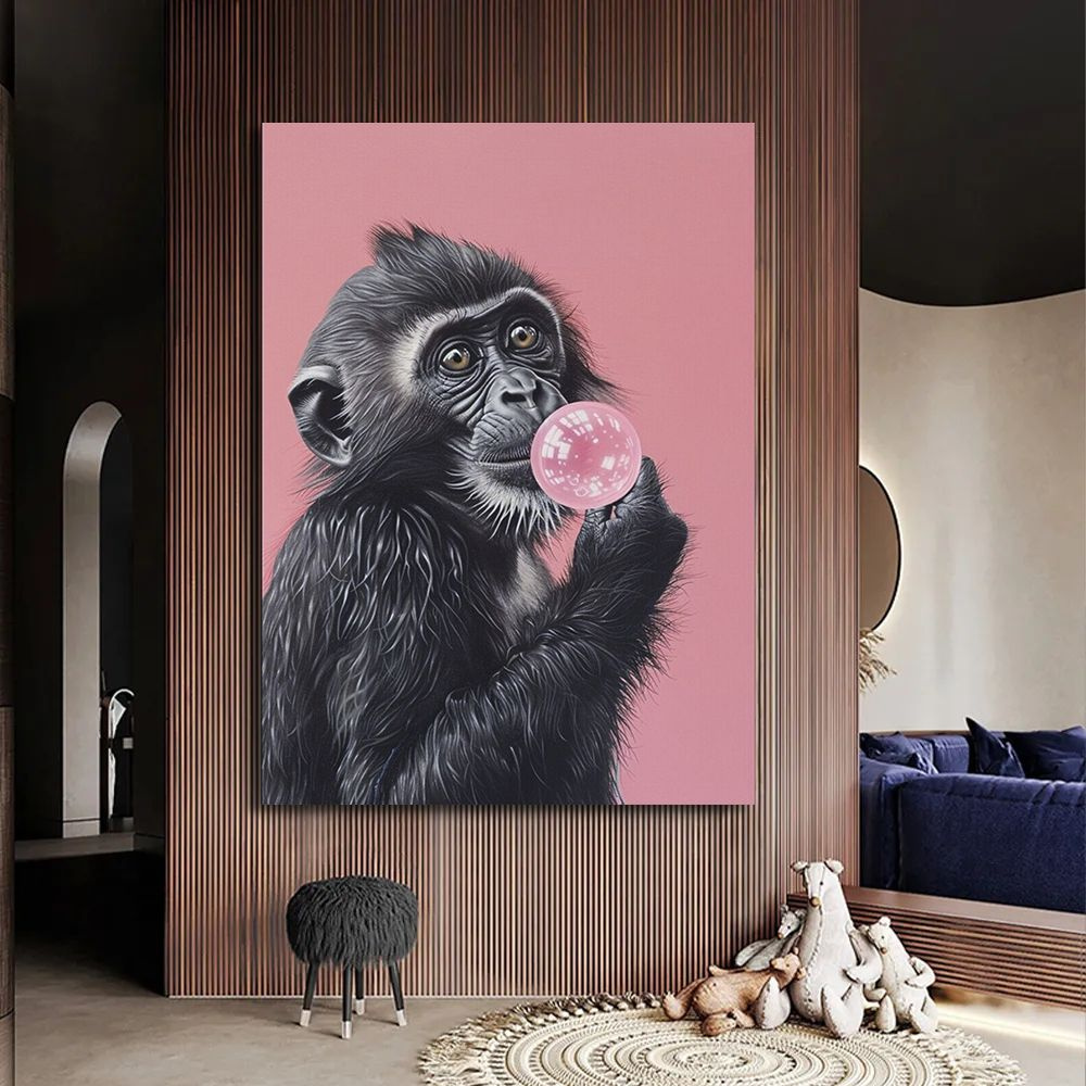 Картина обезьяна жуёт жвачку, 60х80 см. #1
