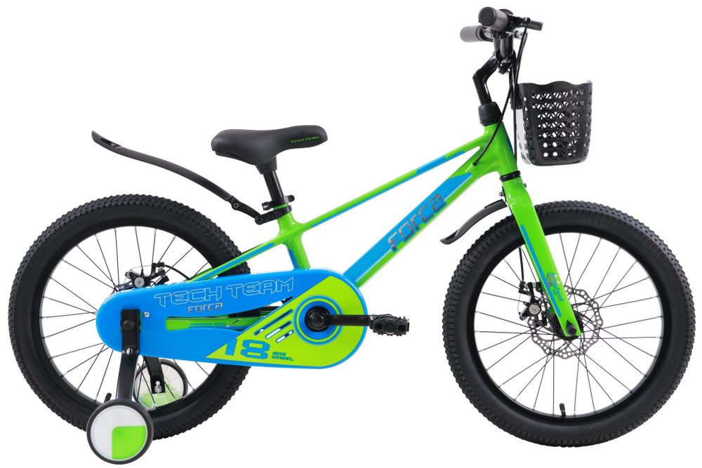 Велосипед детский Tech Team Forca 18" green/blue 2024 (магниевый сплав)  #1