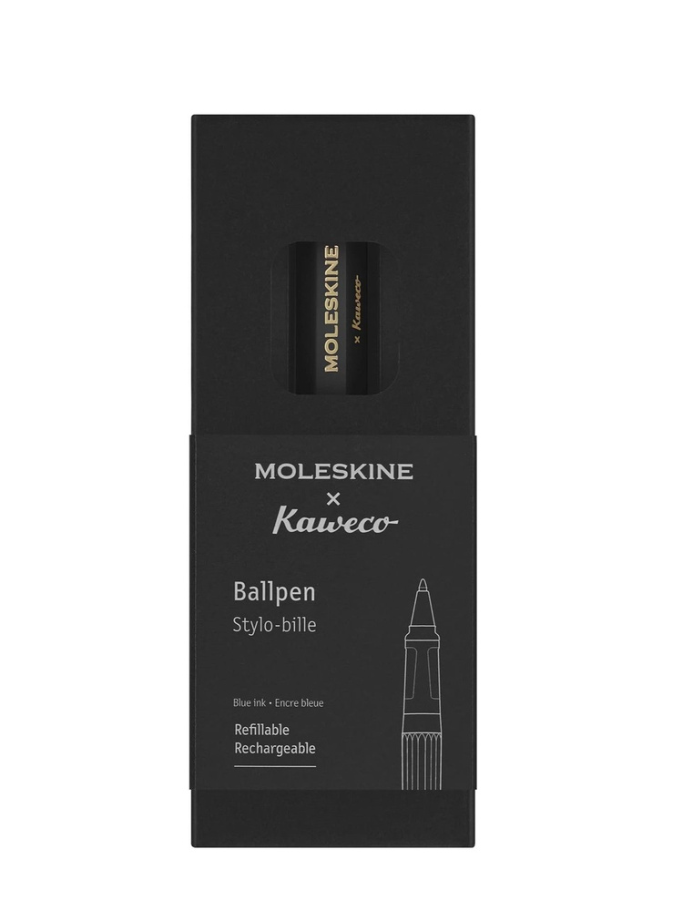 Ручка шариковая Moleskine KAWECO, черная в подарочной упаковке  #1