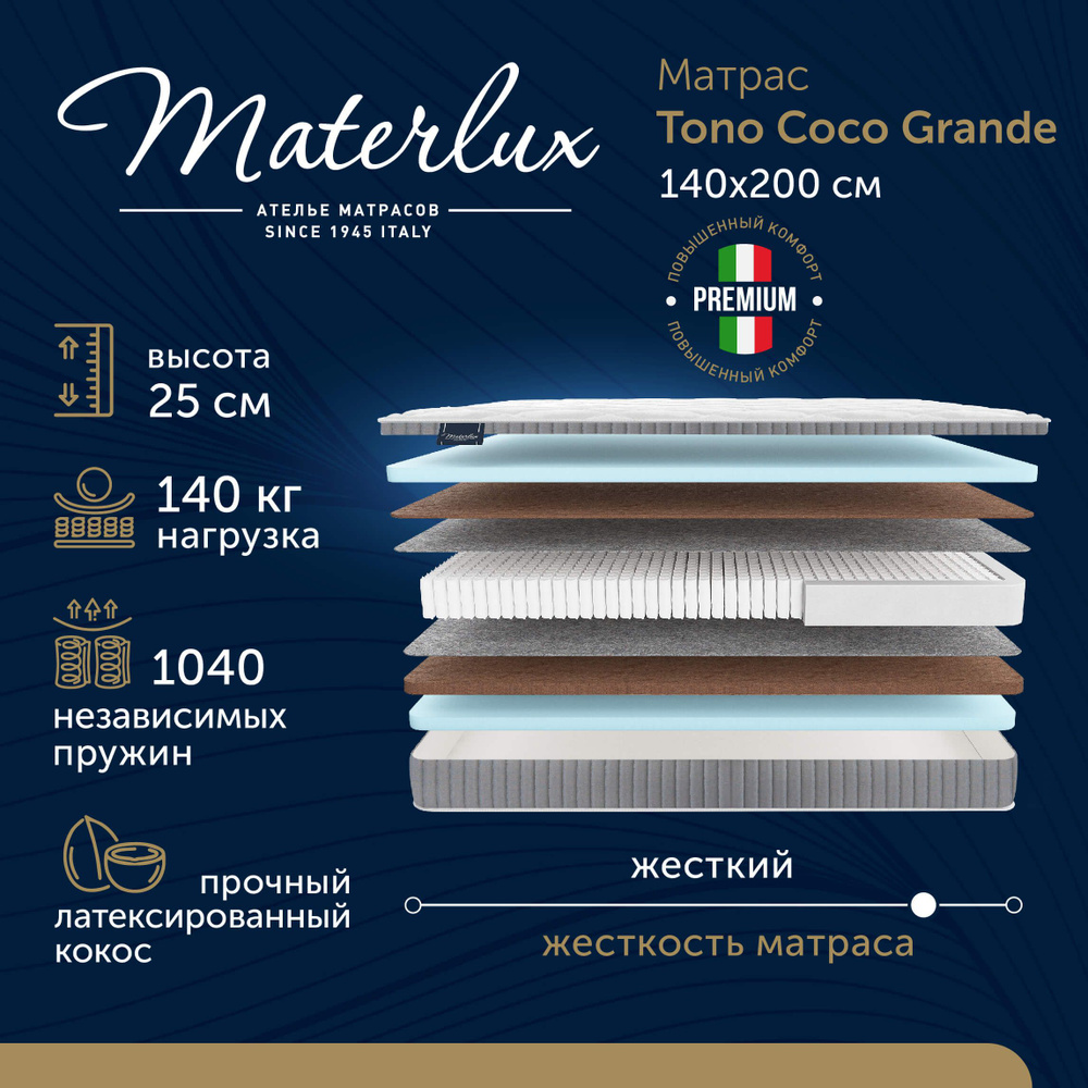 Матрас Materlux Tono Coco Grande, 140x200 #1