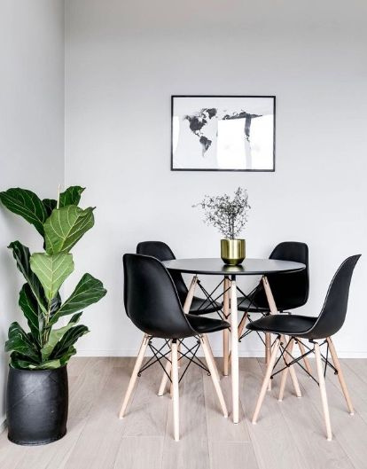 Комплект мебели Brunardi Lite black 1 (стол 60х60 + 2 стула) / для кухни, гостиной, столовой, балкона #1