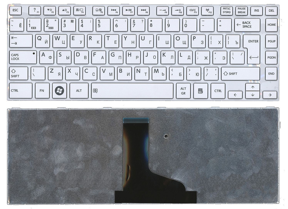 Клавиатура для ноутбука Toshiba C840 L840 M840 P840, белая, с рамкой, p/n: 9Z.N7SSQ.001, 1 шт  #1