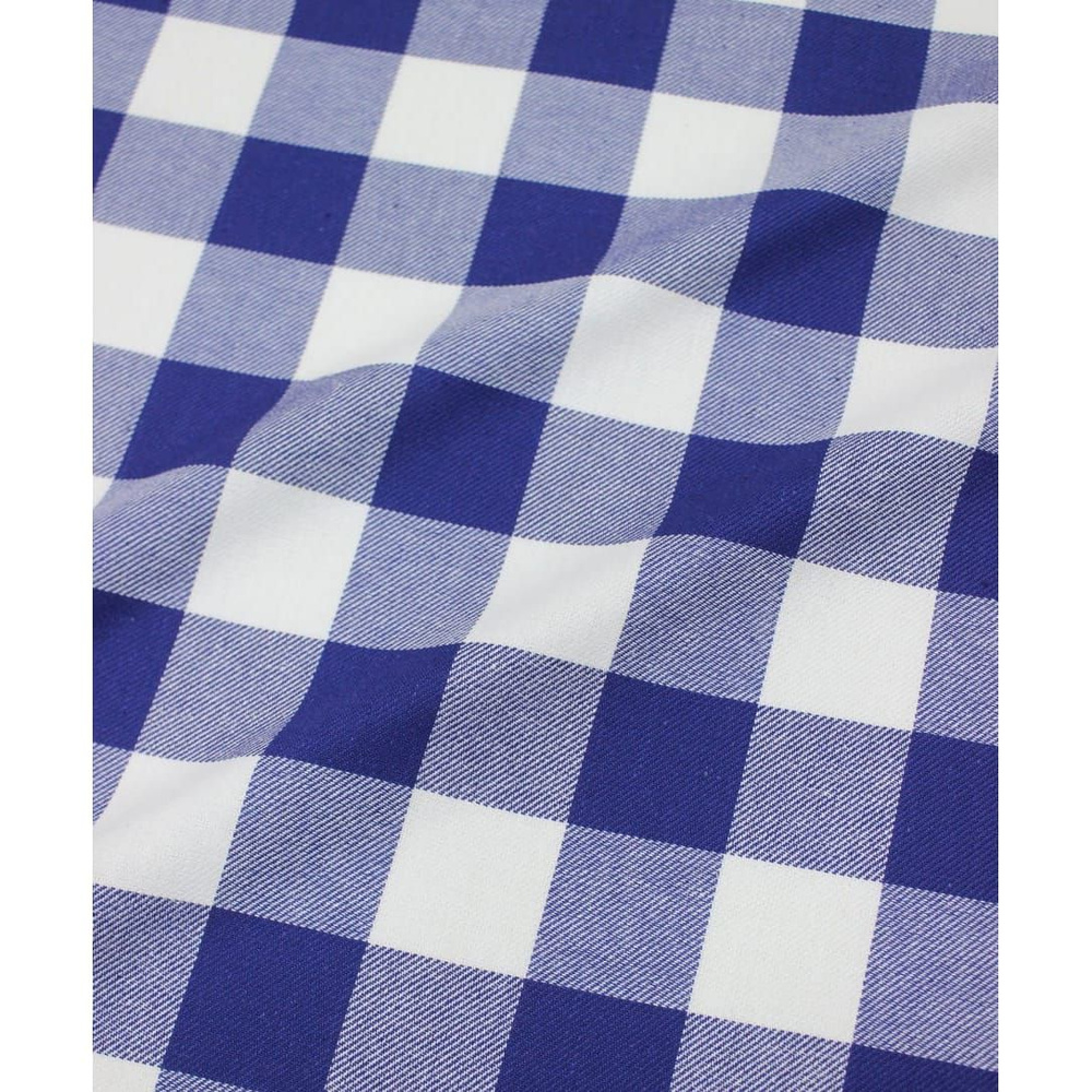Ткань для шитья(3 м) Фуле "Клетка" цв.белый/сине-фиолетовый, ш.1.45м, хлопок-100%, 180гр/м.кв  #1