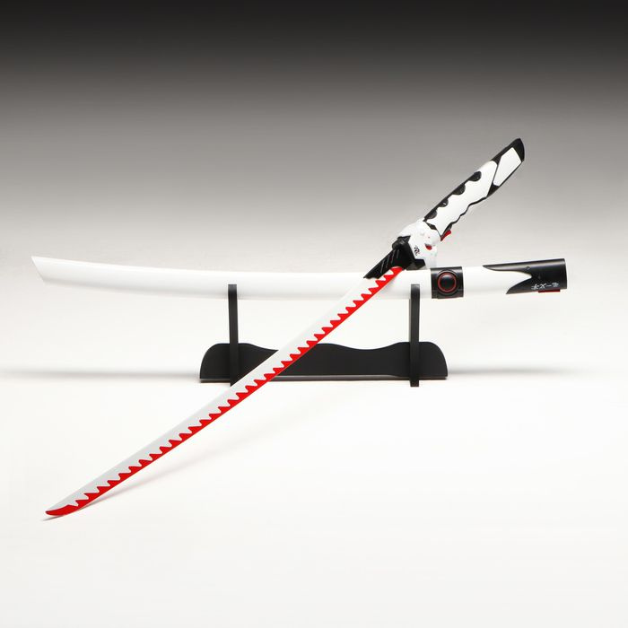 Сувенирное оружие "Катана Гэндзи" 104 см, клинок 68 см, на подставке, белая  #1