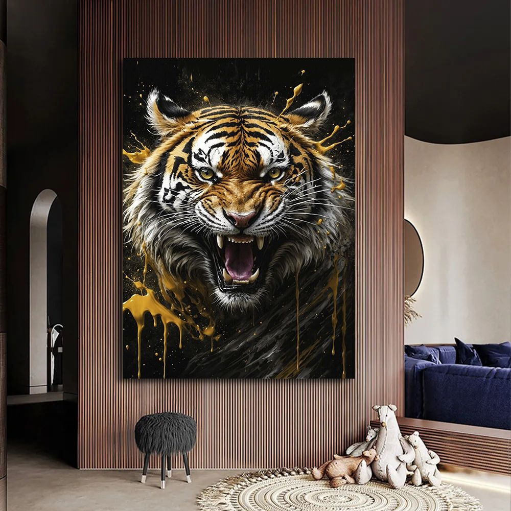 Большая картина с тигром, 80х110 см. #1