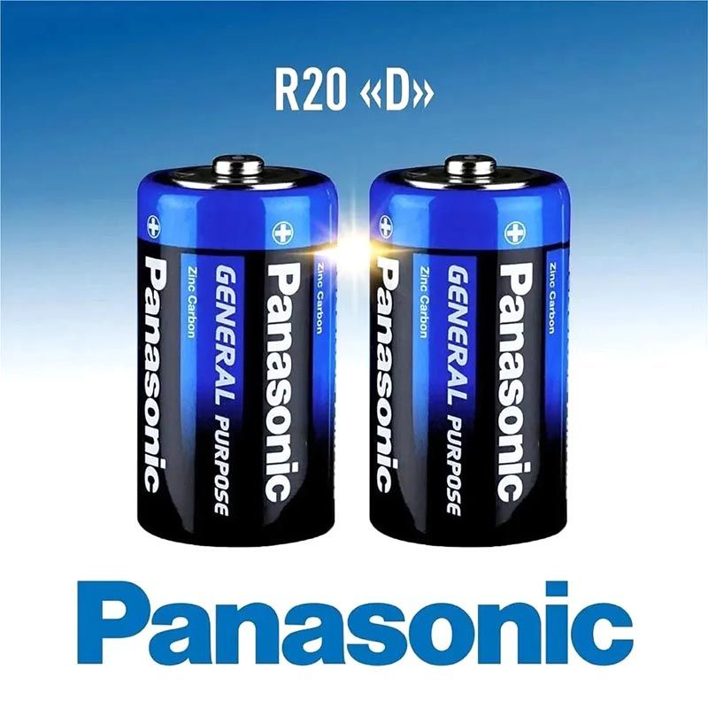 Батарейка PANASONIC R20, D, General Purpose 2шт - купить с доставкой по ...