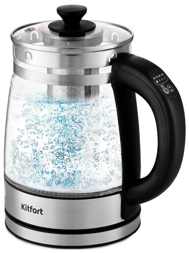 Kitfort Электрический чайник KT-6118, прозрачный, черный #1