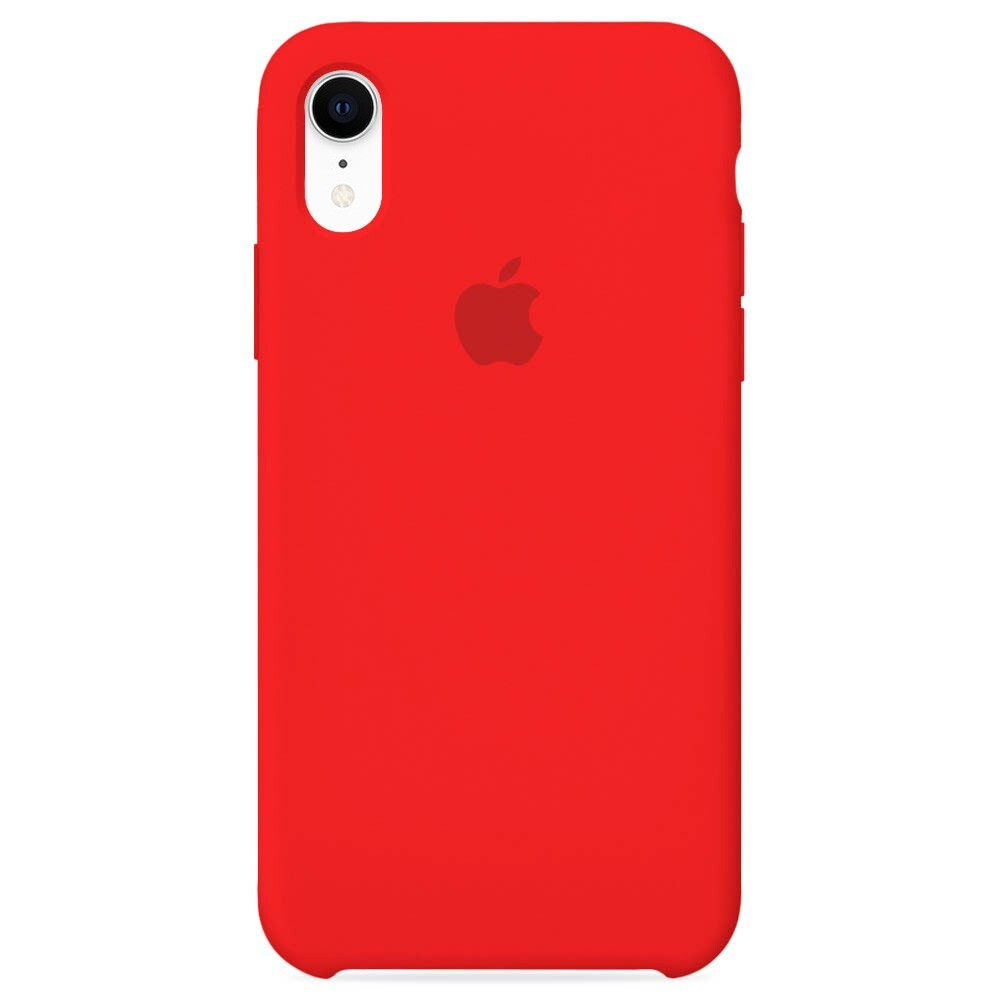 Силиконовый чехол для смартфона Silicone Case на iPhone Xr / Айфон Xr с логотипом, красный  #1