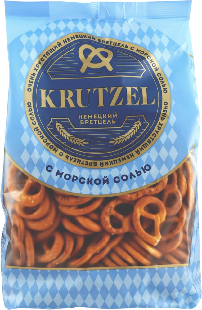 Крендельки KRUTZEL Бретцель с морской солью, 250 г - 10 упаковок  #1
