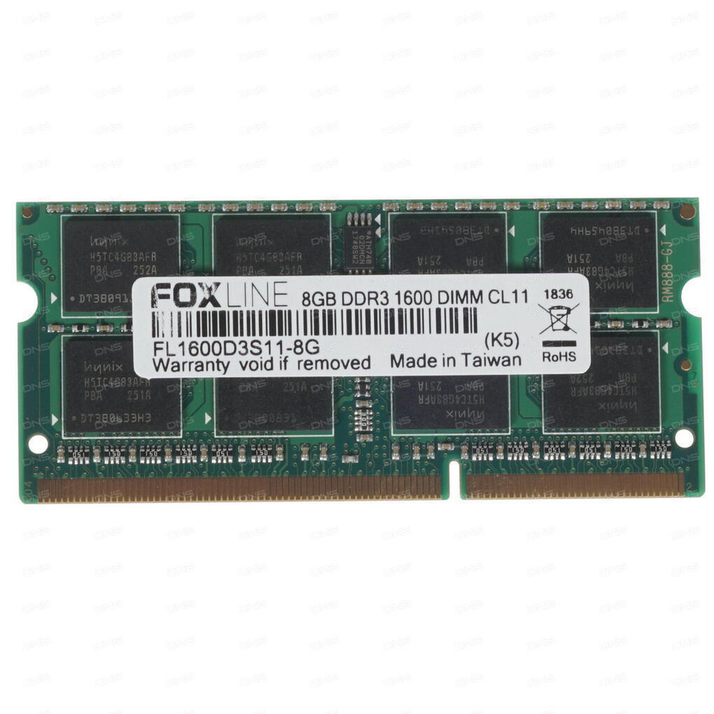Foxline Оперативная память Оперативная память (FL1600D3S11-8G) SODIMM DDR3 8ГБ 1x8 ГБ (FL1600D3S11-8G) #1
