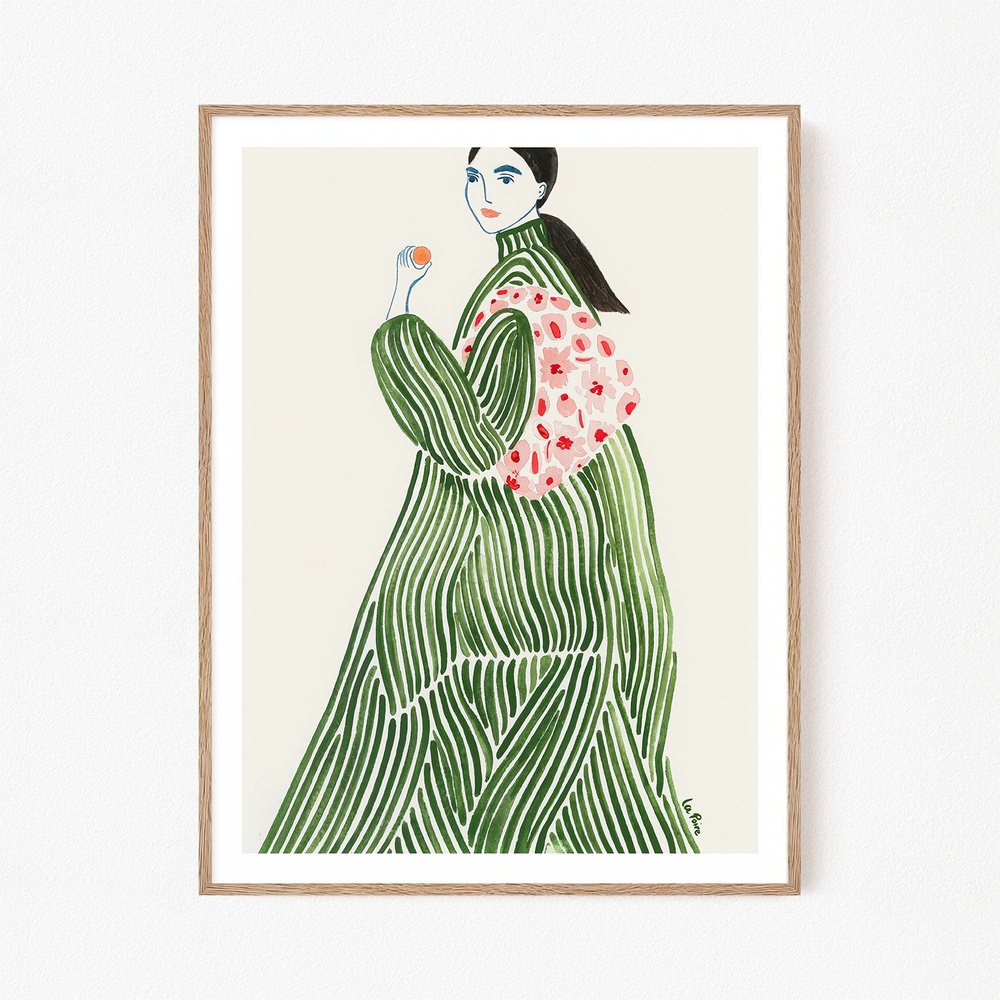 Постер для интерьера "La Poire - Green Coat", 50х70 см #1