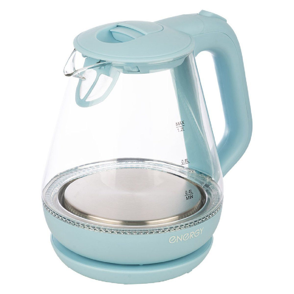 Чайник ENERGY E-205 (1,2 л) стекло, пластик цвет голубой (164145) #1