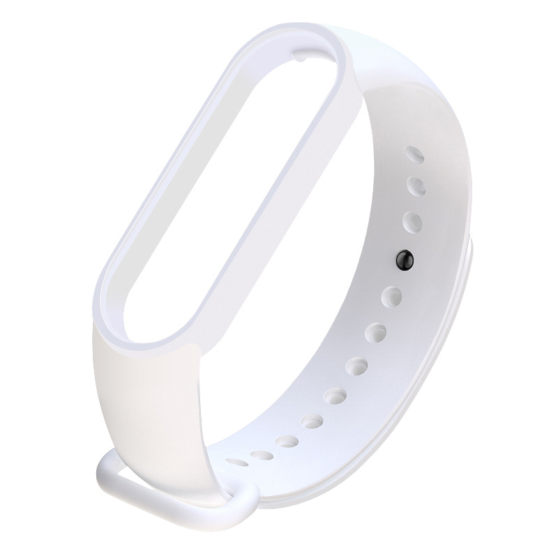 Ремешок для фитнес-браслета Xiaomi Mi Band 6/7, белый. Силиконовый, спортивный браслет для умных (смарт) #1