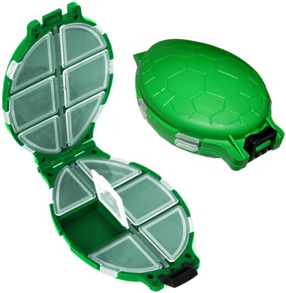 Коробка для мормышек и крючков черепаха 110х75х27 (светло-зеленый)  #1