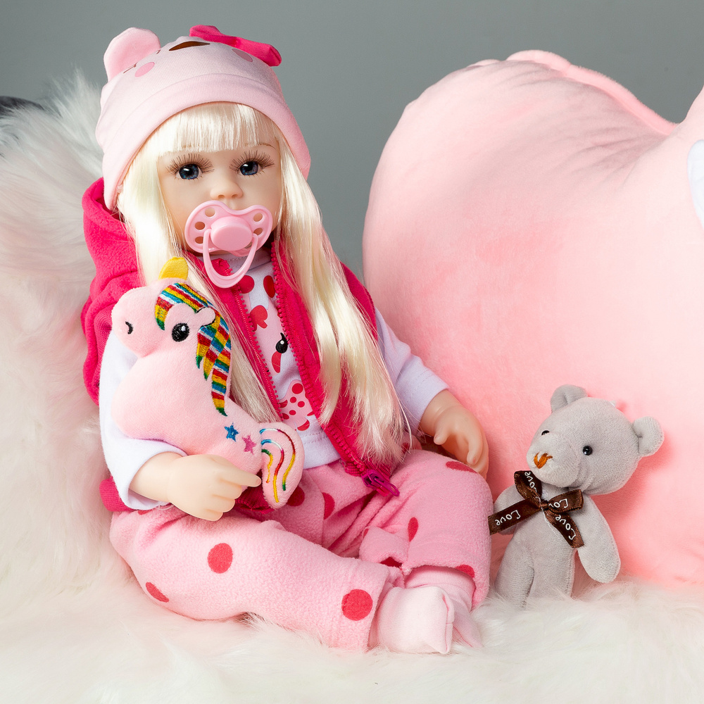 Кукла Реборн Жасмин для девочек 42 см большая мягкая пупс Reborn QA Baby  #1
