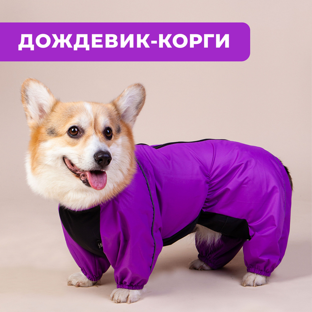 Комбинезон для собак средних пород, демисезонная одежда для животных, дождевик водоотталкивающий ветронепродуваемый #1