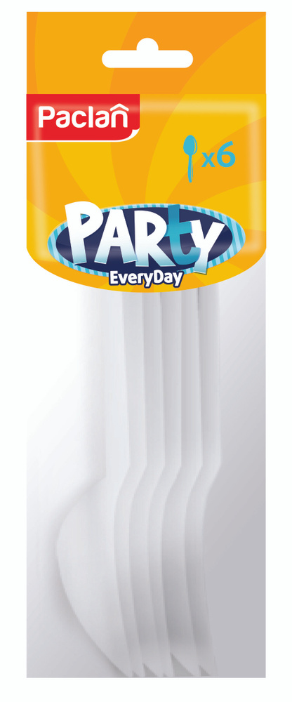 Paclan Ложки пластиковые Party Every Day, белые, 6шт #1