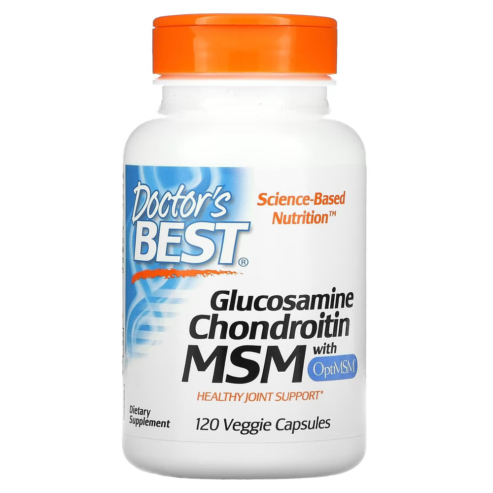 Глюкозамин хондроитин MSM, для суставов и связок Doctor's Best Glucosamine Chondroitin MSM, 120 капсул #1