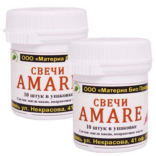 Свечи с амарантовым маслом Amare, 2 упаковки по 10 шт (банка)  #1