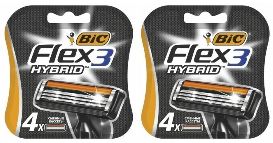 Bic Сменные кассеты для бритья Hybrid 3 Flex, 3 лезвия, 4 шт/уп, 2 уп  #1