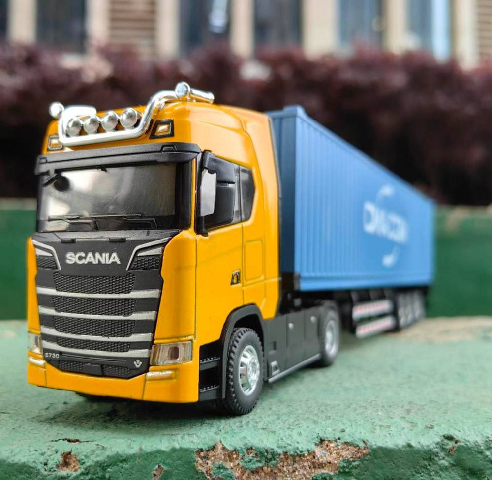 Металлическая модель игрушка Scania дальнобойщик фура с прицепом 1/ 50 -  купить с доставкой по выгодным ценам в интернет-магазине OZON (1057896409)