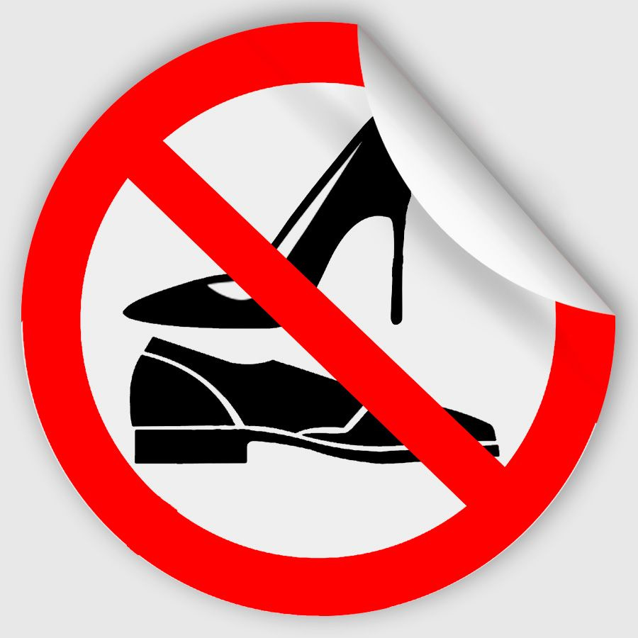 Наклейка P286 "Занятие на спортивных площадках в неспортивной обуви запрещено" 300x300 мм, 10 шт  #1
