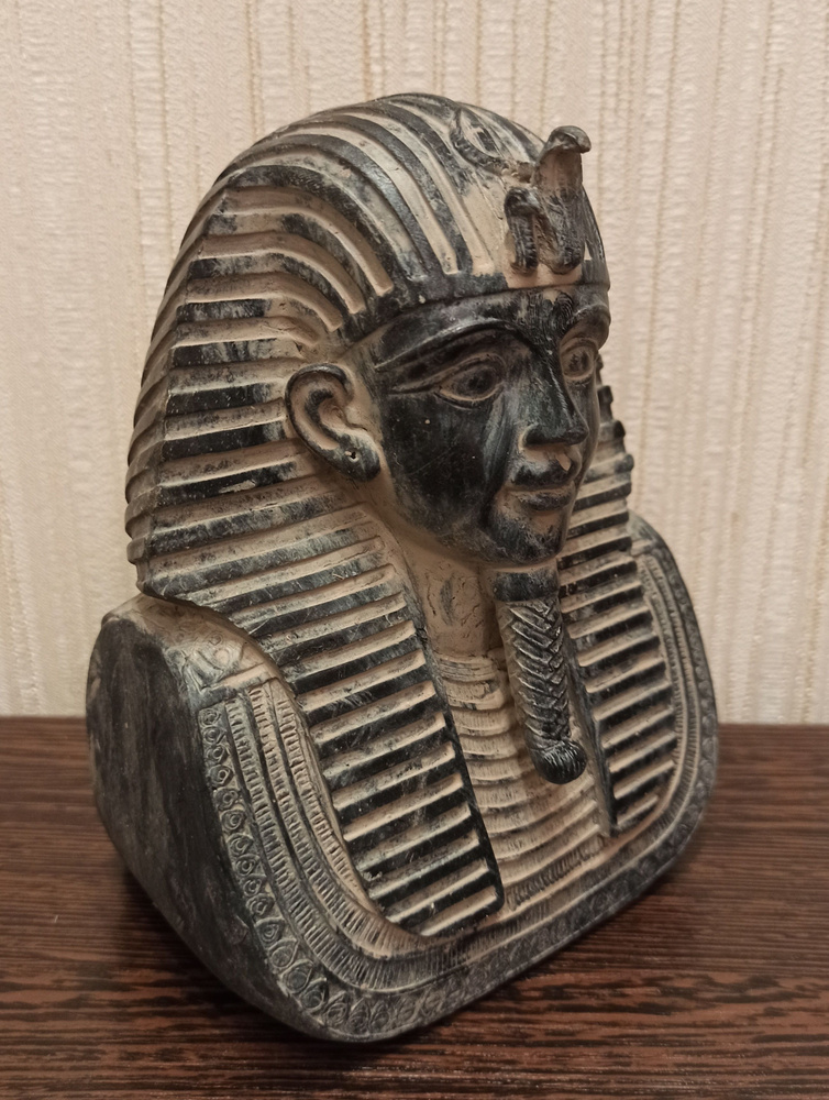 Статуэтка "Маска Фараона, серия Древние Раскопки, цвет камень", высота 15см  #1