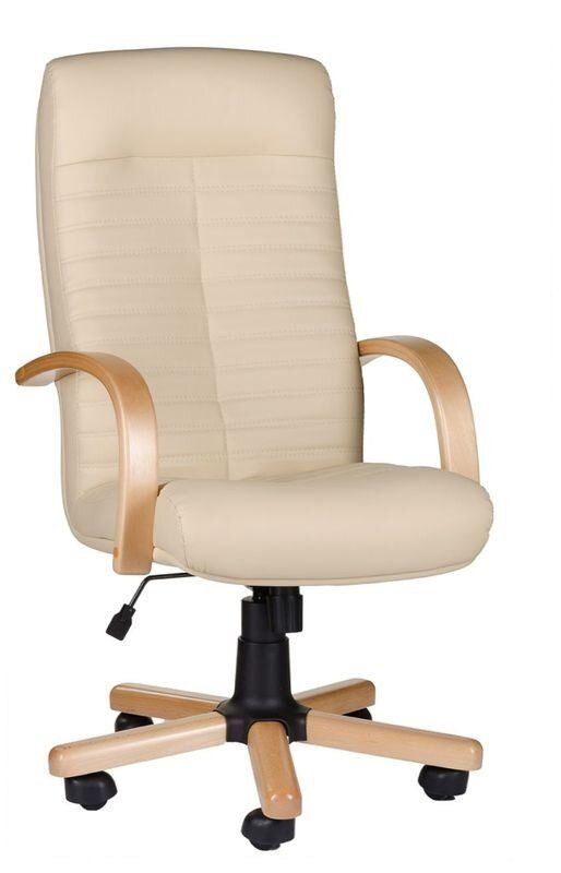 Компьютерное кресло Консул EX офисное, обивка: натуральная кожа, цвет: бежевый  #1
