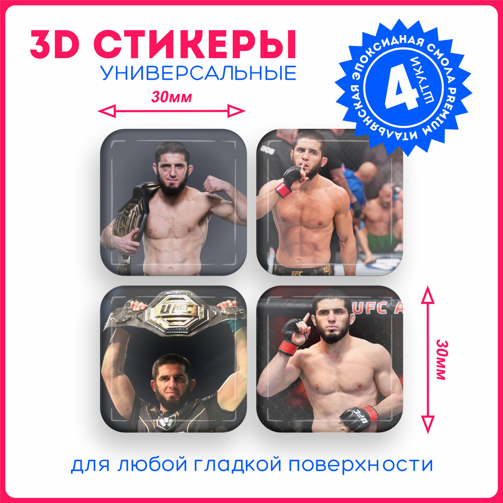 Наклейки на телефон 3д стикеры боец UFC Ислам Махачев Дагестан  #1