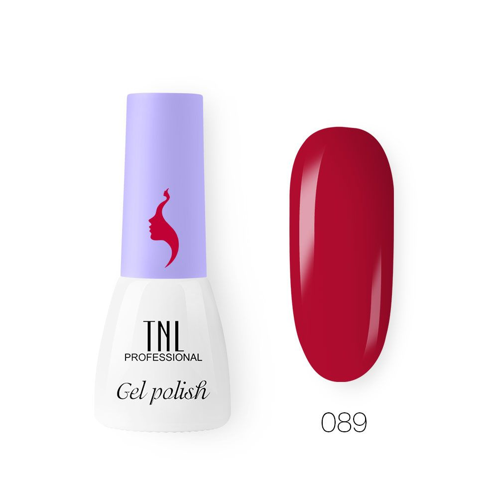 Гель лак для ногтей красный, бордовый TNL 8 Чувств Mini №089 - гранатовый (3,5 мл.)  #1