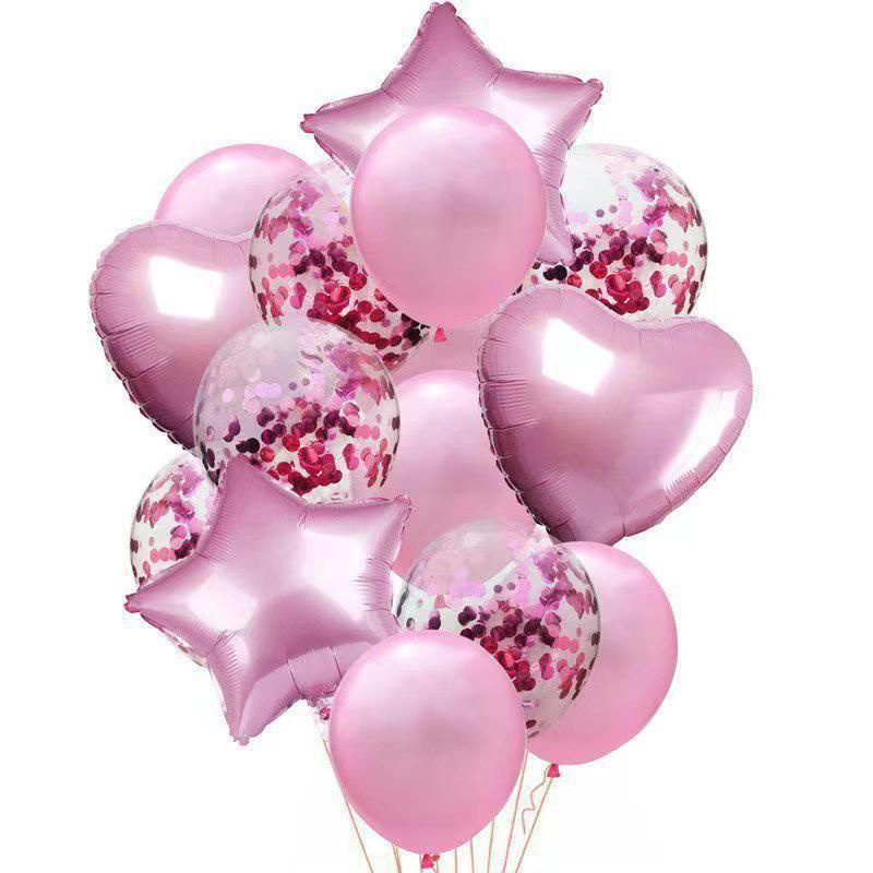 Набор воздушных шаров 14 штук, розовые #1
