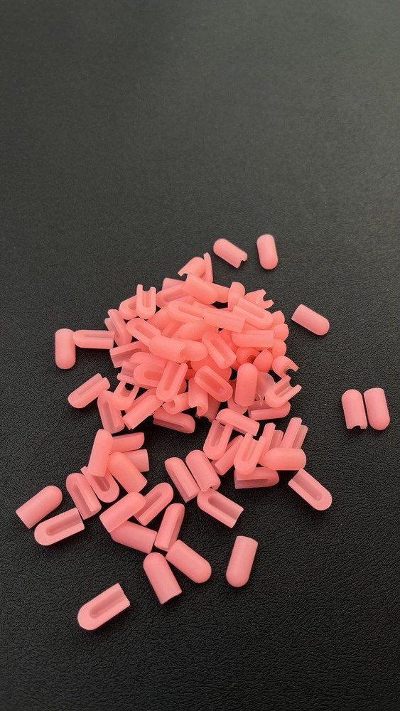 розовые светлые заглушки для гибкого неона 6х12мм силикон 100 штук  #1