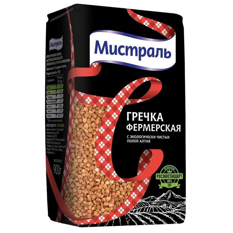 Крупа Гречка МИСТРАЛЬ фермерская, 900г #1