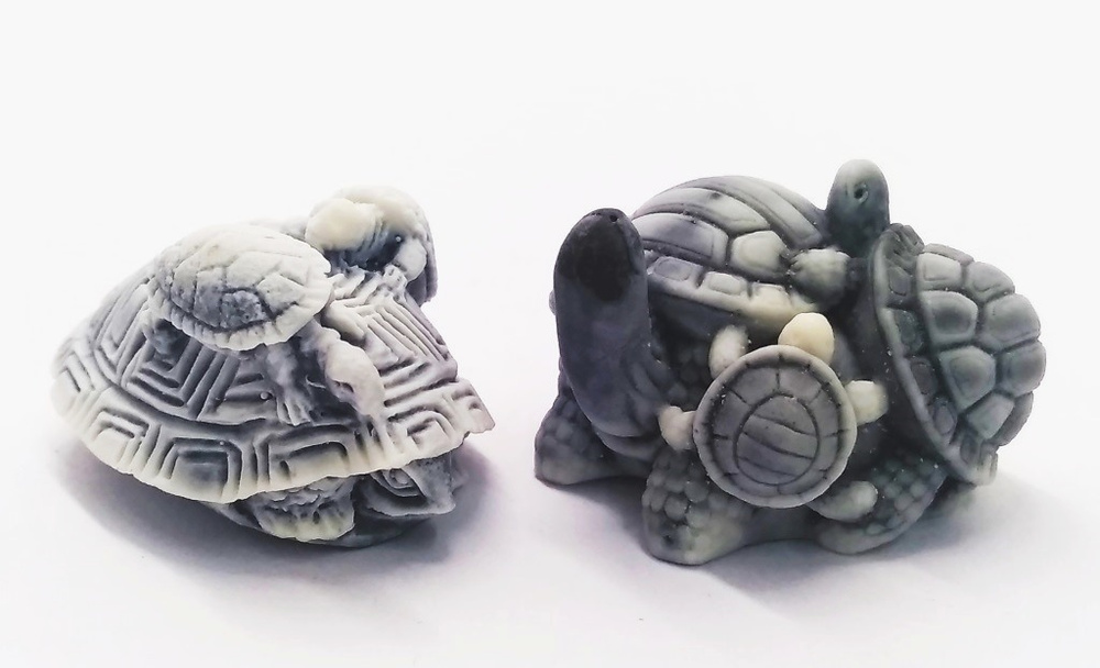 Статуэтка Черепаха 3см мраморная крошка, набор из 2 шт #1